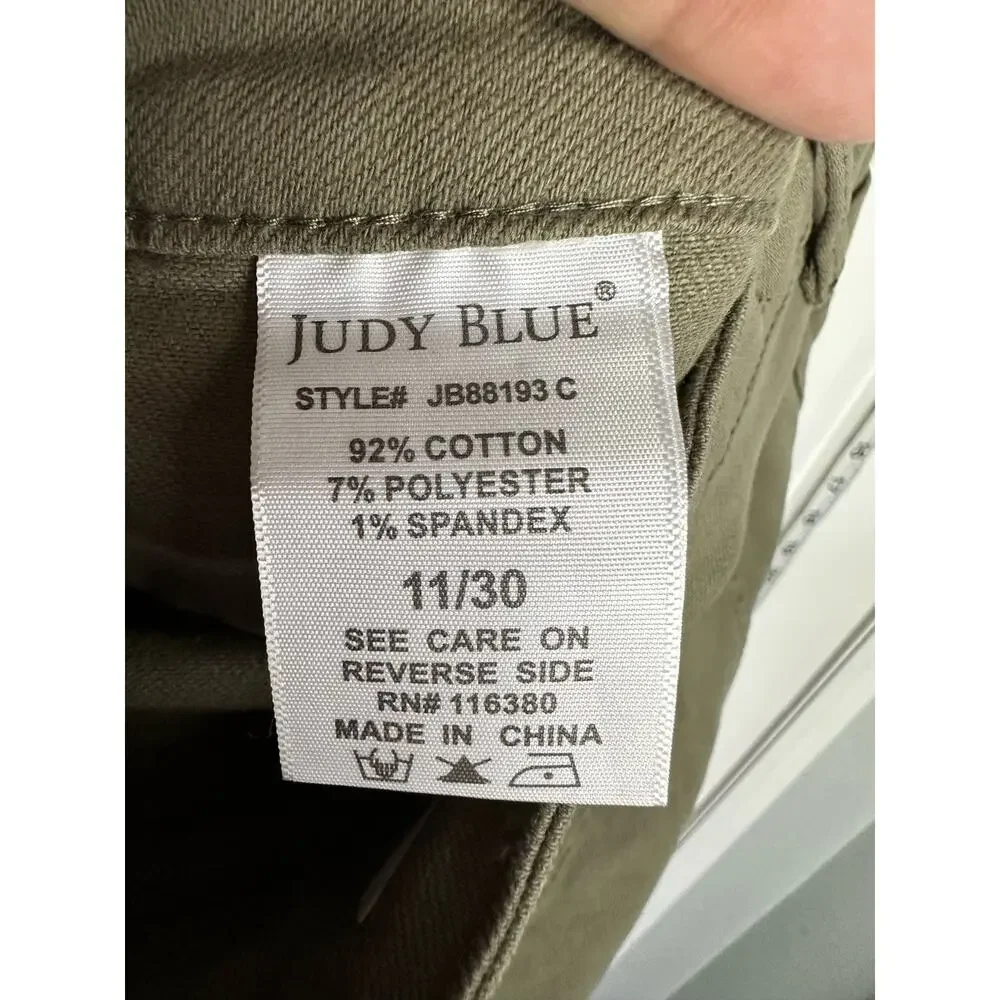 Judy Blue Cargo Slim Fit utility Olive Pants size 11
